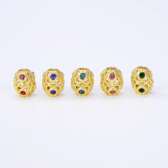 CZ8337 Fashion cz micro diamond pave round spacer beads cubic zirconia findings for jewelry making