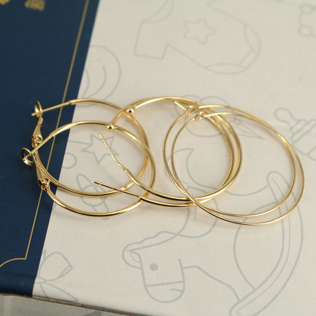 EK1001 High Quality Plating Thin Hoop Earrings, 18k Gold Plated Hoops, Skinny Hoop Earrings