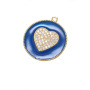 CZ7952 2020 Spring pendant Jewelry Chic Enamel Blue Red White Black CZ Micro pave Heart Disc Pendants