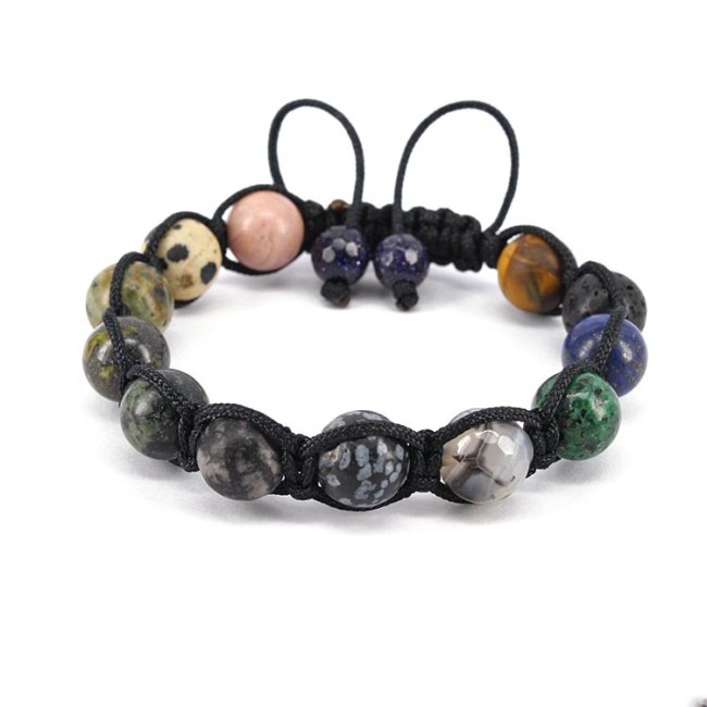 BN5166 Fashion Handmade Braided Beaded Bracelet,Gemstone Woven Wrap Bracelet