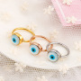 High Quality Non Tarnish 18k Gold Plated Stainless Steel Mop Shell Evil Eye Rings for Women 2021