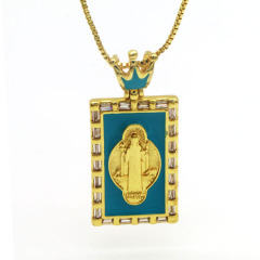 NZ1272  Fashion Custom Tarot Card  Pendant Charm Gold Luxury Necklace Men