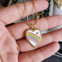 NZ1185 Fashion Jewelry Gold Plated Enamel Rainbow Love Heart Pendant Chain Necklace ,Valentine's Day Gift For Lover Mom