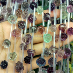 SB6722 Natural gemstone carved flower beads,semiprecious stone engraved flower beads