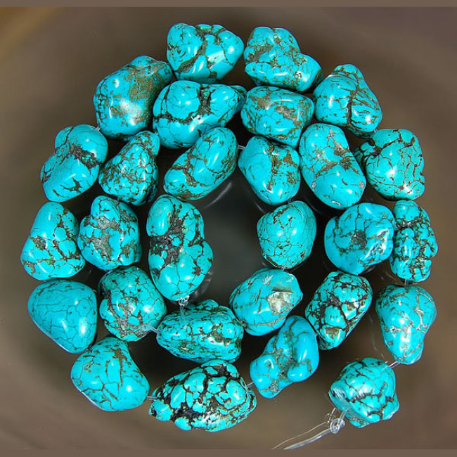 TB0075 Hot Pink Chunky Beads,Turquoise Magnesite Nugget Beads