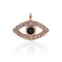 CZ7774 Mini Good Luck & Protection Symbol 18K Gold Plated Cz Evil Black Eye Charm, Tiny Micro Pave Eye Charm Pendant