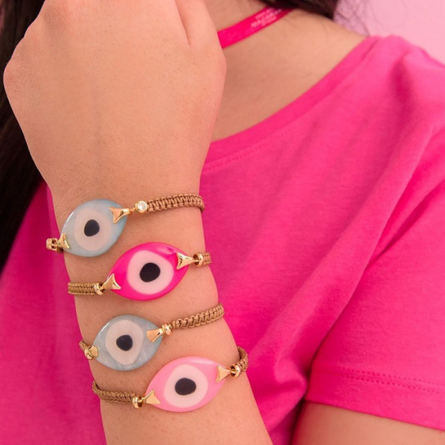 BG1100 Fashion Handmade Large Turkey Evil Eyes Macrame Bracelet,Protector Bracelet Jewelry for Lovers gift