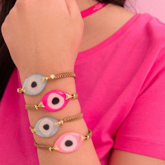 BG1100 Fashion Handmade Large Turkey Evil Eyes Macrame Bracelet,Protector Bracelet Jewelry for Lovers gift