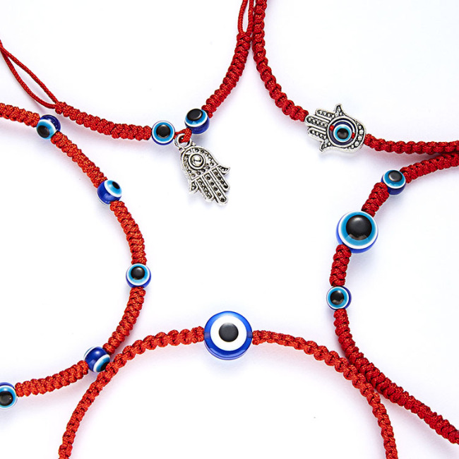 BRE1049 Spiritual Jewelry Red Cord String Evil Turkish Eye Macrame Friendship Bracelets