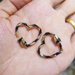 CZ7852 Popular Chic Enameled Jewelry Charm Pendant New Enamel Heart Star Butterfly shape Screw Clasps Locks