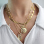 NZ1153 Chic Dainty Tiny Gold Plated Zircon Diamond CZ Micro Paved Lightning Snowflake Horseshoe Charm Chain necklace