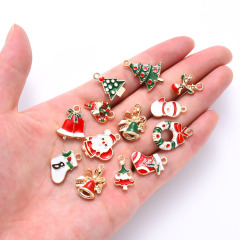 JF3802 Assorted Rainbow Enamel Multi Colored Xmas Christmas Tree Santa Claus Gift Charms for Jewelry Making