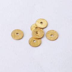 JS1513 500pcs/bag Wholesale Brushed Silver  Brass Metal Wavy Disc Heishi Spacer Beads, Flat Disc Disk Spacer Beads