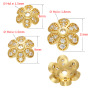 CZ7954 Fashion Jewelry Diy Supplies CZ Micro Pave Flower Shape Tip End Beads