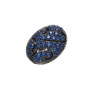 CZ8064 New Gunmetal Plated Cubic Zirconia Beads, Micro Pave Flat Oval Spacer Beads For Bracelet Beads