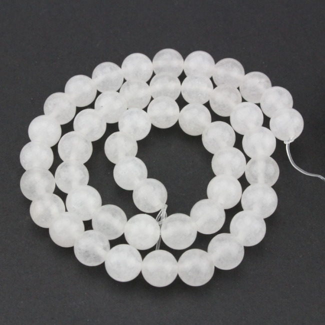 SB6466 Hot sale white quartz jade round jewelry beads