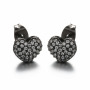 EC1146 Valentine's Day Jewelry Gift, Gold CZ Stud Earrings,Dainty CZ Diamond Heart Charm Stud Earrings