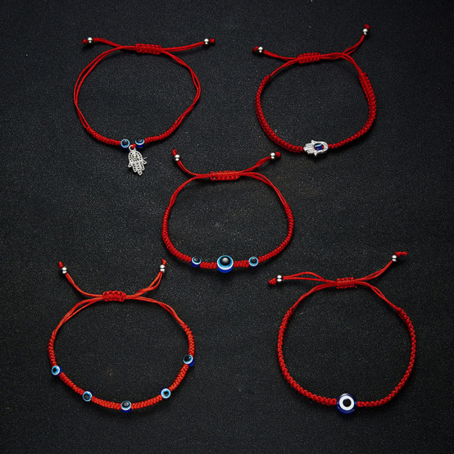 BRE1049 Spiritual Jewelry Red Cord String Evil Turkish Eye Macrame Friendship Bracelets