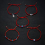 BRE1049 Spiritual Jewelry Red Cord String Evil Turkish Eye Macrame Friendship Bracelets