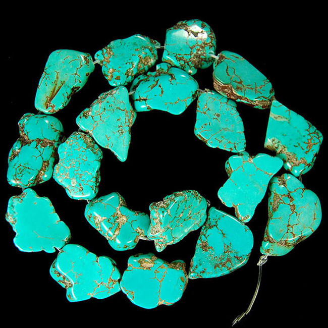TB0100 Turquoise stone slices, rough turquoise stone slabs,statement focal beads