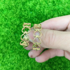 EM1211 2021 Womans Fashion 18K Gold Plated Smiley Emoji Happy Face U link Chain Heart Hoops Earrings