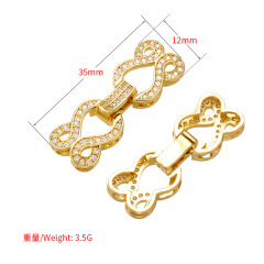 CZ6497 Dainty Pearl Jewelry Supplies Gold Plated CZ Micro Pave Necklace Clasps Closure for Jewelry Making