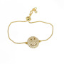 BC1353 Gold plated Diamond CZ Pave Happy Face Smiley Bracelets for Women 2021