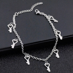 AC1006 Foot Jewelry Chic Dainty Stainless Steel Bear Charm Anklets Bracelet for Women Girls