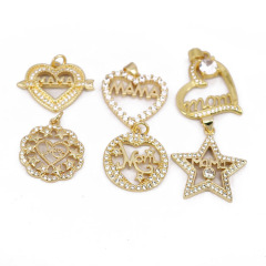 CZ8533 18K Gold Plated Diamond CZ Crystal Pave Mom Mama Pendants,Mother's Day Jewelry Gift CZ8533 18K Gold Plated Diamond CZ Crystal Pave Mom Mama Pendants,Mother's Day Jewelry Gift