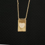 NZ1157 Chic Gold Plated Zircon Diamond CZ Micro Paved Star Heart Cross Rectangle Medal Pendant Chain necklace