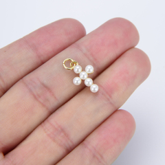 CZ8331 high quality tiny mini CZ micro pave diamond cross pendant charms, pearls cubic zirconia Christian religion pendant