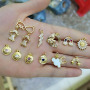 CZ8310 Dainty Mini Gold CZ Micro Pave Rainbow Evil Eyes Sun Flower Daisy Charm Pendants