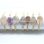 BRH1207 Trendy Tiny Gold Metal Beaded Sparkly Agate Druzy bangle bracelet for women