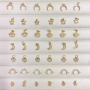 CZ7908 Dainty Mini Minimal Cubic Zirconia Diamond CZ Micro Pave Crescent Heart Bracelet Charms