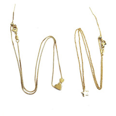 NM1017 delicate mini 18k gold plated brass necklace heart star initial letter charm necklace for girls ladies women 2021