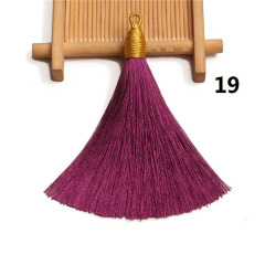 ST1083 Handmade Silky Tassels with Small Gold Loops Crease Resistant Silky Tassels High Quality Gold Cap Mala Jewelry Tassels