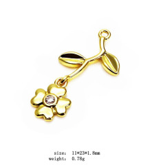 CZ8308 Mini Minimal Gold Plated CZ Paved Star Butterfly Floral Flower Kids charms for necklace jewelry accessories making