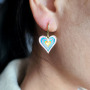 EM1305 Fashion Enamelled Ladies Cuff Earring Charm Enamel Women Heart Earring