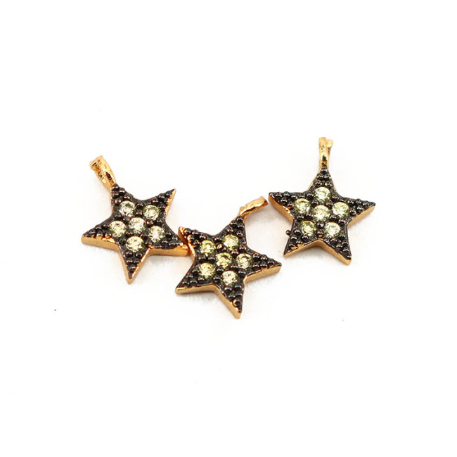 CZ8209 Chic mini CZ Zircon Micro Pave Star Charm Pendant for jewelry making mimimum zircon Jewelry Supplies