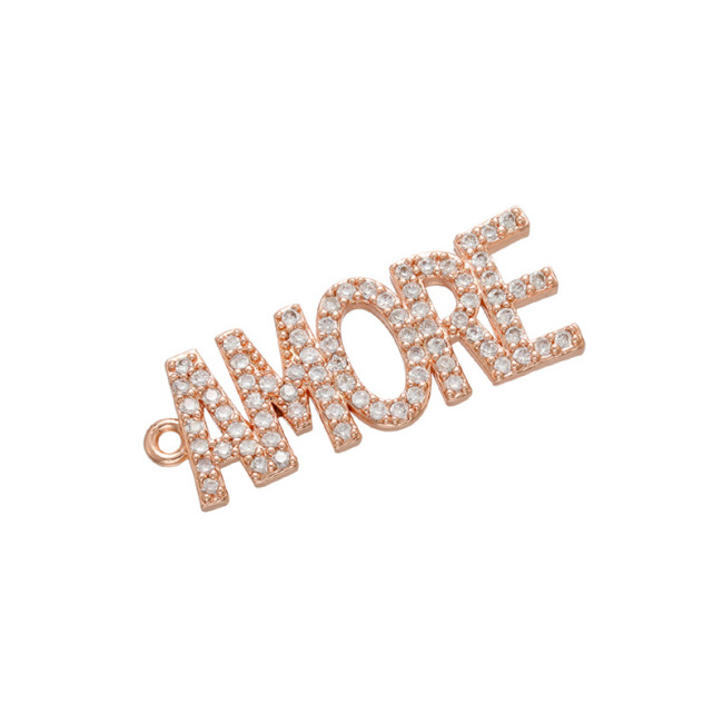CZ8111 New Dainty Diamond CZ Micro Pave Letter Words Babe Charms for Bracelet