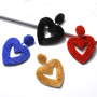 EG1024 High Quality Seed Statement Beaded  Earrings Bohemian Heart Hoop Earrings Handmade Stud Drop Dangle Earrings