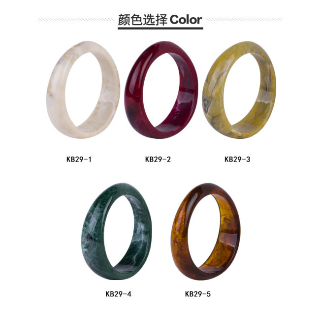 BA2001 Fashion Irregular Resin Tortoise Shell Acetate Stacking Bracelet Bangle