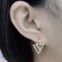 EC1428 Popular Dainty CZ Micro Pave Double Geometric Triangle Circle Square Star Dangle Charm Huggie Earrings