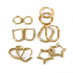 EM1141 Hot Sale 18K Gold Plated Round Rectangle Heart Star huggie earrings, Brass Metal huggie earrings jewelry for women EM1141 Hot Sale 18K Gold Plated Round Rectangle Heart Star huggie earrings, Brass Metal huggie earrings jewelry for women