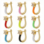 EC1639 New Chic Rainbow Enamel 18k Gold Plated Zircon CZ Micro Huggie Earring