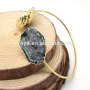 BRH1451 Fashion Gold Plated Natural Geode Agate Druzy Cuff Bangle Bracelet