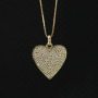NZ1063 New Diamond Jewelry Chic Cubic Zirconia CZ Micro Pave Love Heart Pendant Chain Necklace