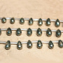 PB1156 Natural Pyrite Gemstone Faceted Onion Teardrop Drop Beads