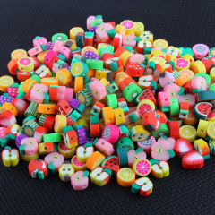 CC1883 100pcs/bag Clay Jewelry Supplies Rainbow Polymer Clay Star Smiley Heart Fruit Initial Spacer Beads for DIY jewelry making