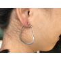 ES1022 IPG Gold Plating Stainless Steel Heart Shape Hoop Earrings